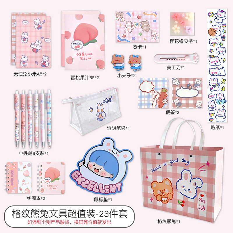 Stationery Set Wholesale Student Opening Season Gift Bag Junior High School Student School Supplies Internet Hot Girlish Gift Box