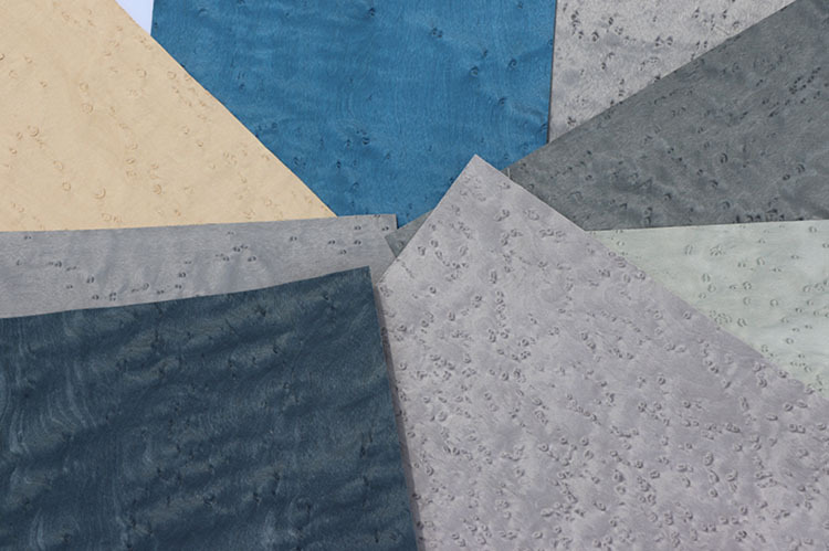 天然染色雀眼木皮高端整木饰面板批发uv涂装板科定实木皮护墙板