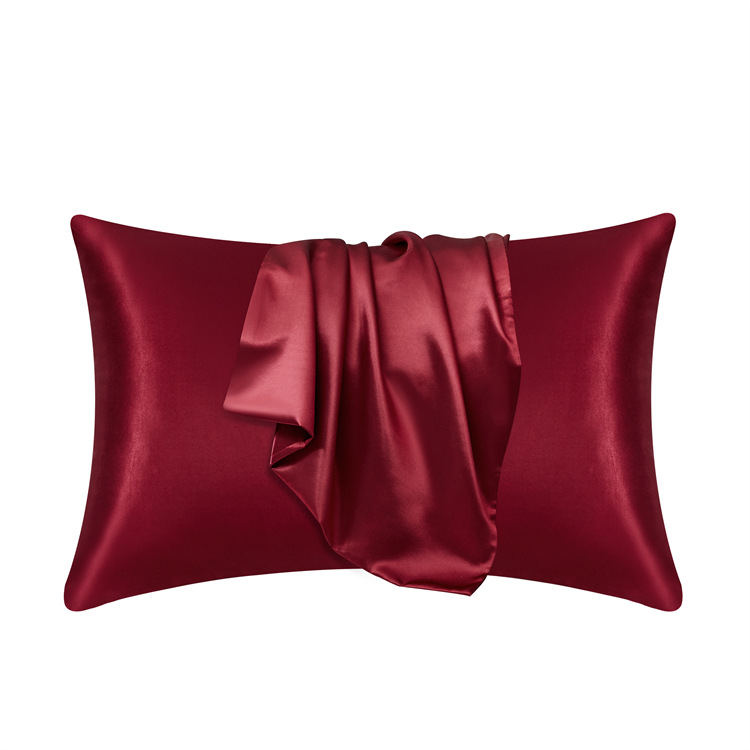 Cross-Border Foreign Trade Pure Color Imitation Silk Pillowcase Pillowcase Satin Pillow Case Envelope Pillow Wholesale One-Pair Package