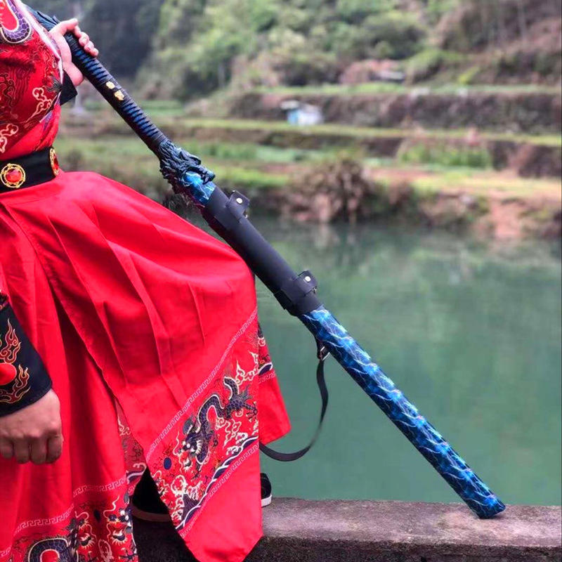 龙泉侠客堂刀剑唐横刀虎头高锰钢刀剑烤蓝防身冷兵器影视未开刃