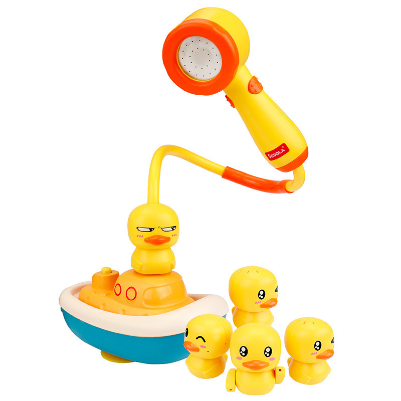 Small Yellow Duck Electric Shower Toy Baby Bath and Water Toys Summer Playing Water Little Duck Baby Water Spray Shower