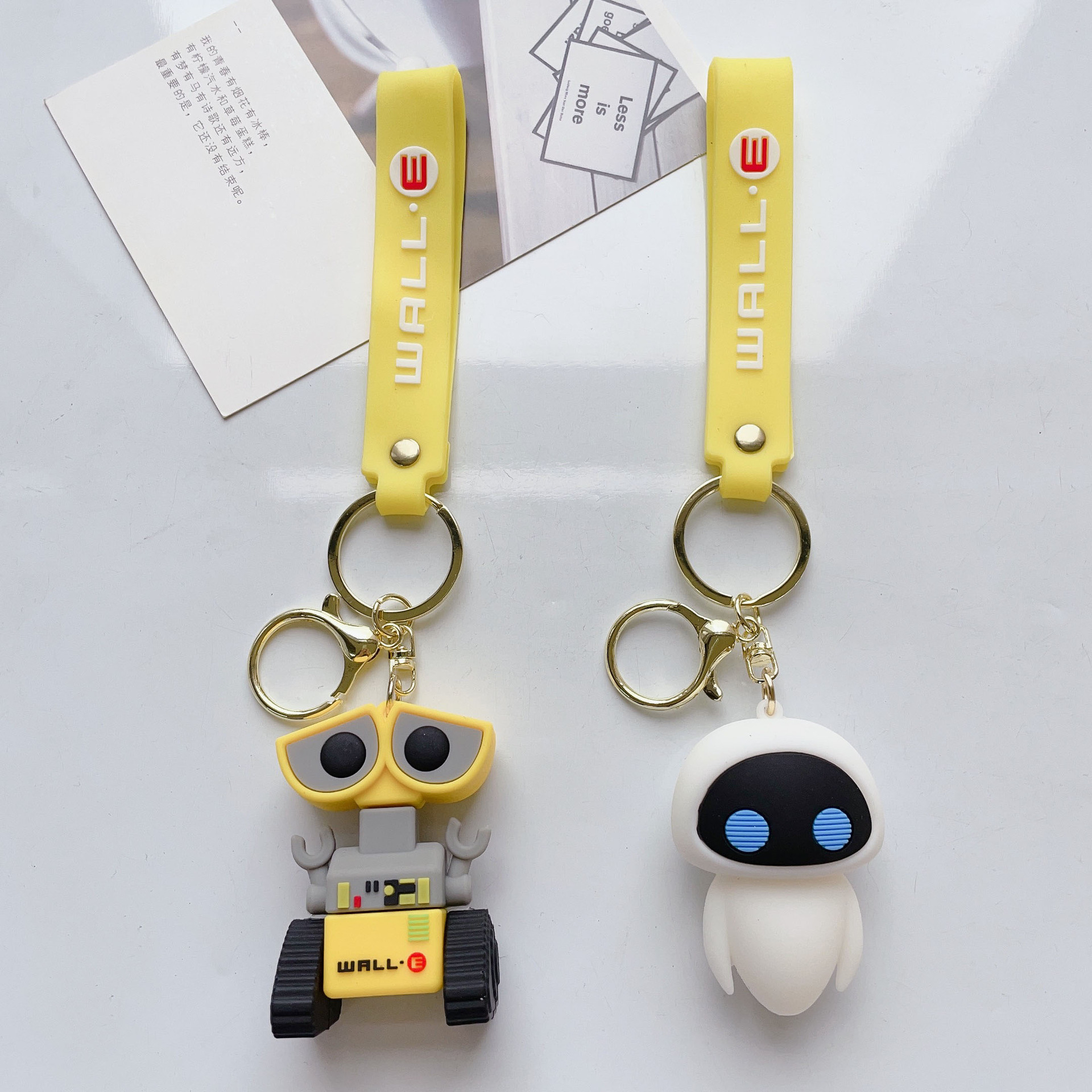 Cute Cartoon Robot Story Keychain Walleva Key Chain Men and Women Handbag Pendant Gift Wholesale