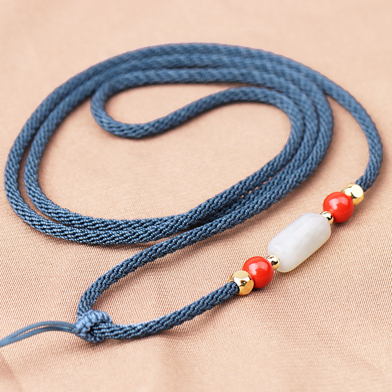 高货和田玉挂绳diy编织吊坠绳平安扣玉佩绳男女舒适挂脖绳子批发