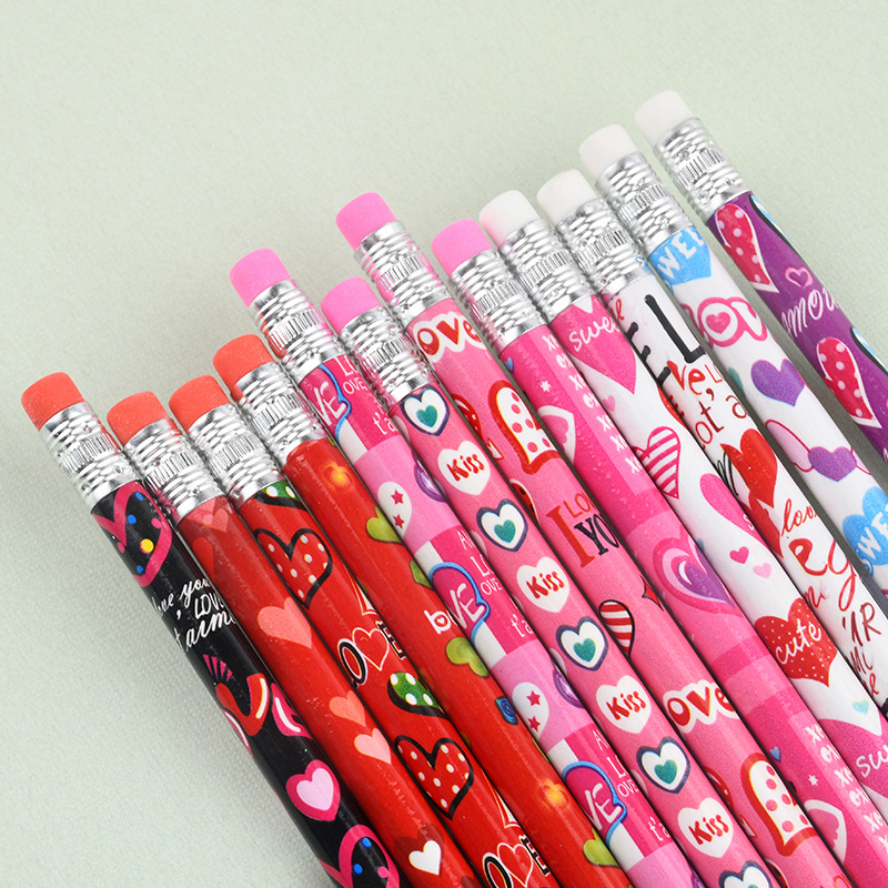 Christmas Pencil HB Elementary School Students Learn Christmas Valentine's Day Halloween Easter Cartoon Pencil 12 Color Pencil