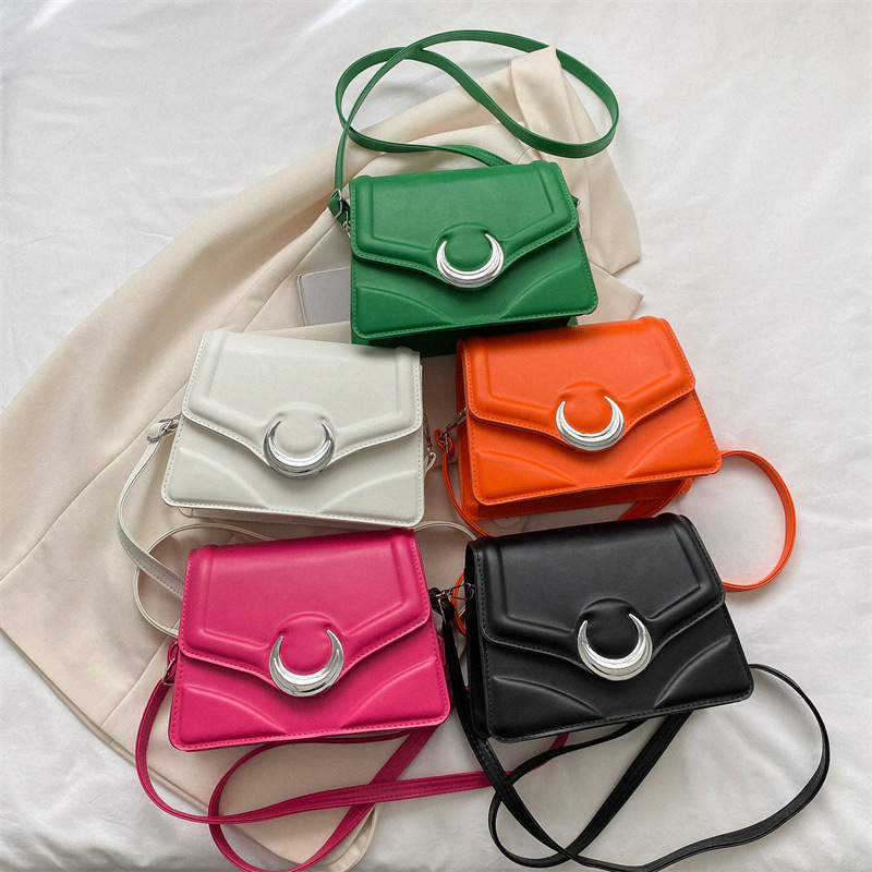 Wholesale Popular Bag Women's Bag 2023 Summer Fashion Crescent Small Square Bag Simple Indentation Shoulder Messenger Bag