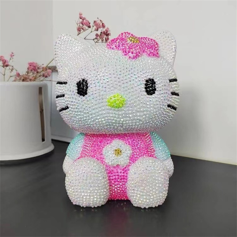 Diy Sticking Diamond Piggy Bank Coolomi Melody Sanrio Doll Decoration Handmade Painted Sticking Diamond Vinyl Doll