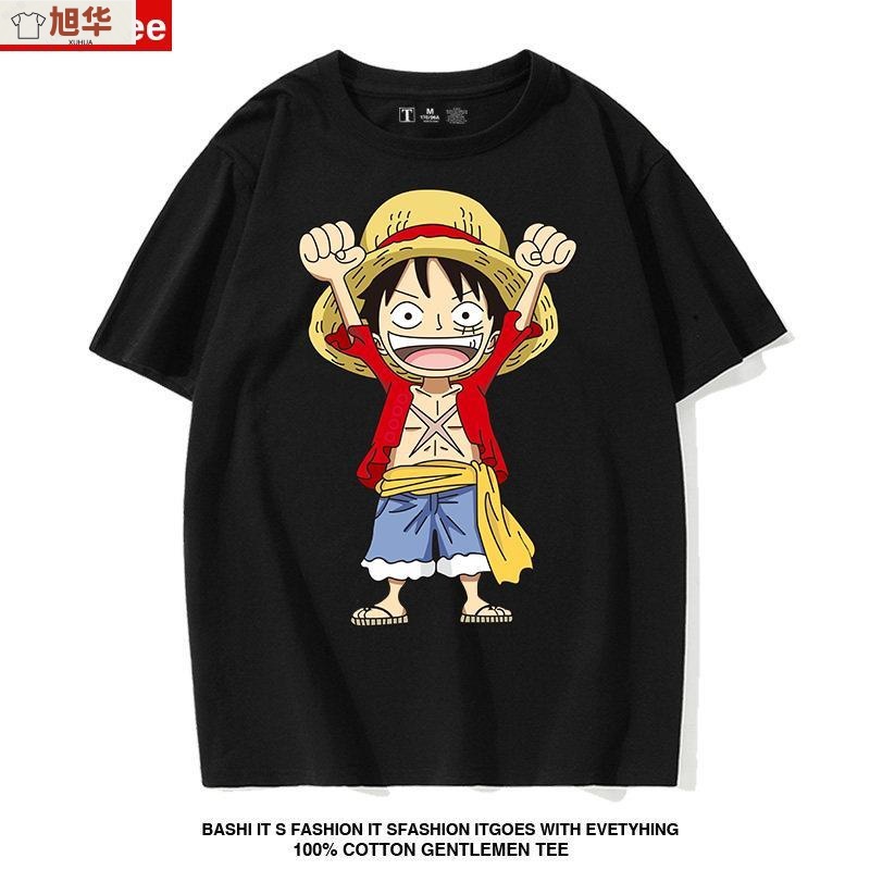海贼王t恤nasa联名款路飞儿童纯棉短袖航海王路飞男童衣服男孩子