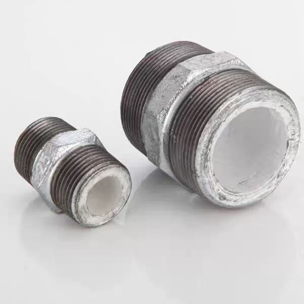 热镀锌玛钢衬塑管件钢塑配件丝扣丝牙对丝六角丝双外丝直接dn25