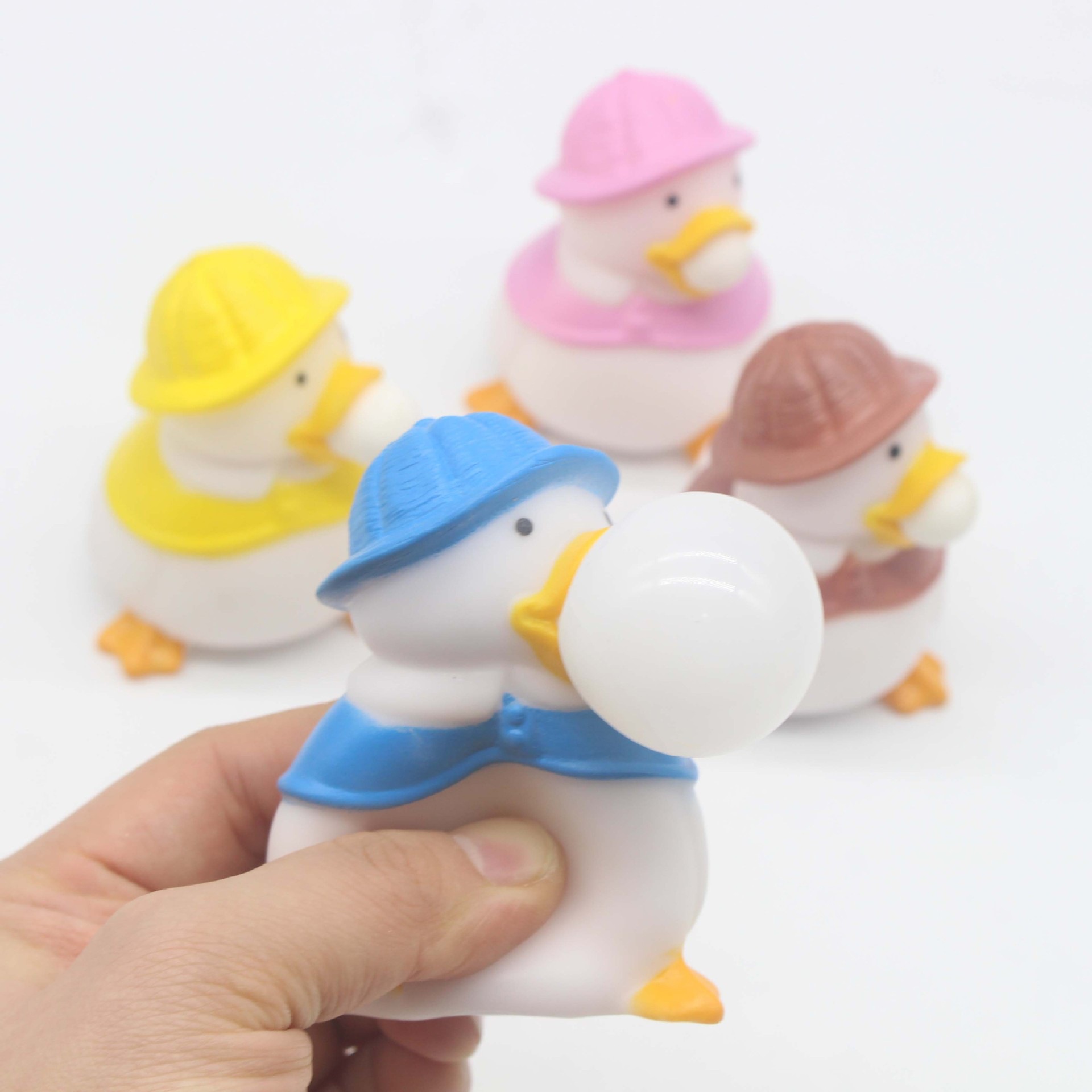 Douyin Online Influencer Squeeze Bubble Duck Blowing Balloons Duck Funny Vent Squeezing Toy Decompression Small Toys Wholesale