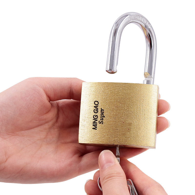 金色仿铜月牙匙挂锁防盗锁大门锁仓库门锁柜子抽屉箱子锁
