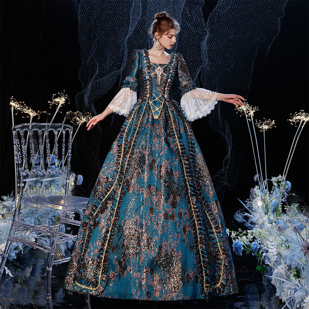 花色法式风宫廷女装写真茶会洛丽塔写真年会影楼主持华丽演出礼服