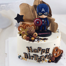 复仇者联盟蛋糕装饰摆件钢铁侠美国队长蜘蛛侠儿童生日烘焙插件