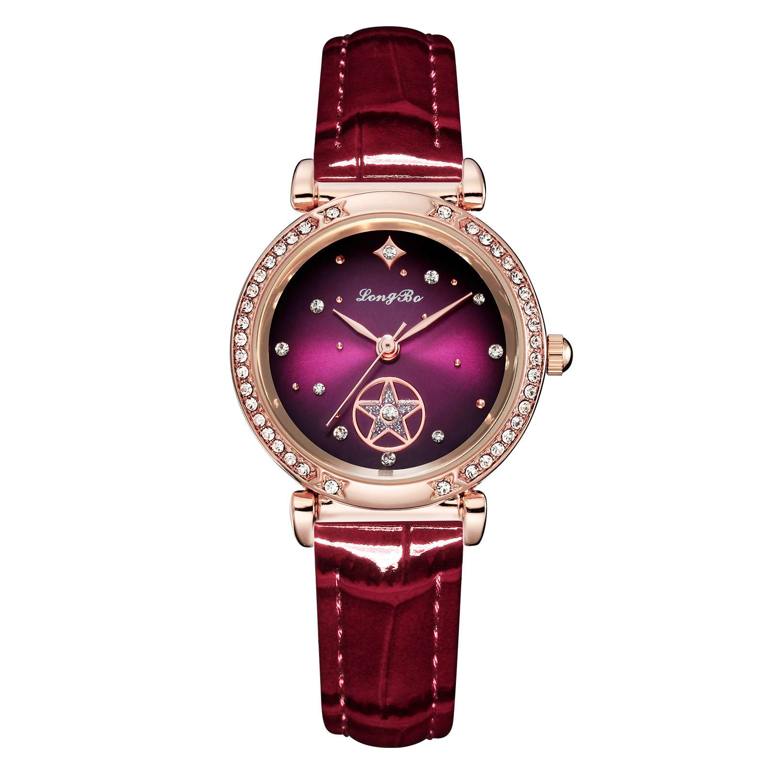 龙波新品直播热销手表抖音快手镶钻精致小表盘女士腕表防水厂家