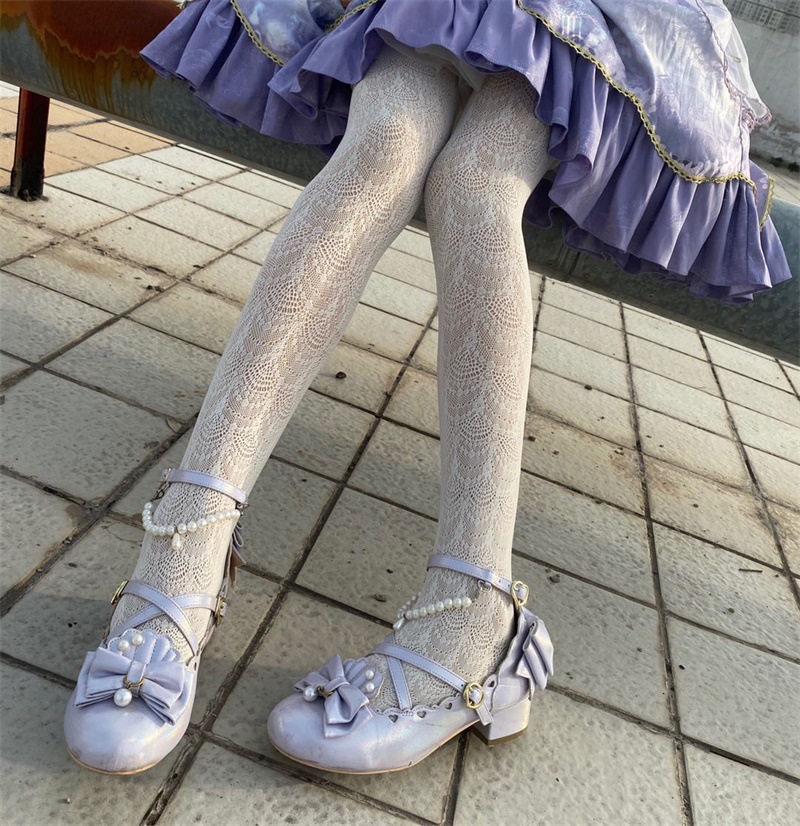 念妃定制性感洛丽塔蕾丝袜连裤袜女雕花网袜镂空薄打底lolita袜子