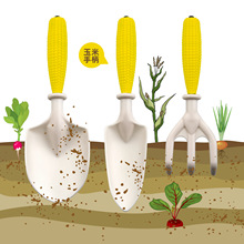 新品儿童花园种植工具套装挖土铲刻度尖铲子耙子玉米种花三件套
