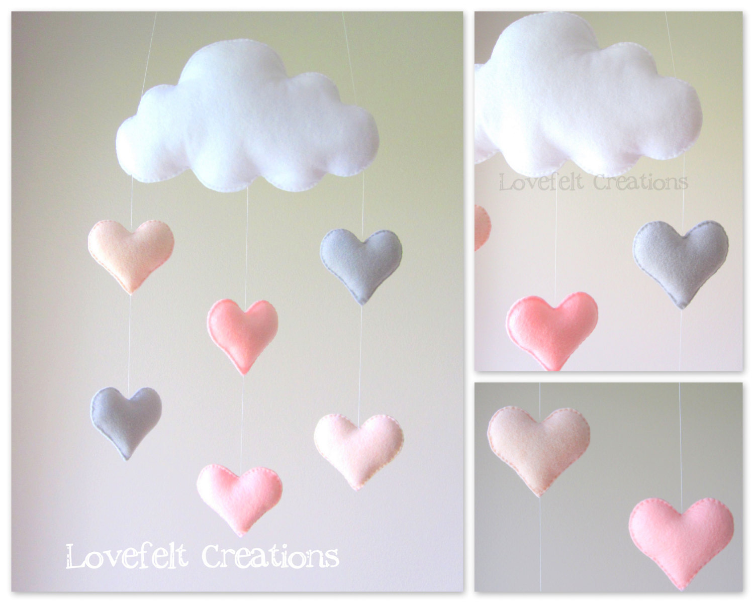 云朵星星爱心月亮雨滴幼儿园儿童房布置无纺布白云欧美毛毡挂件