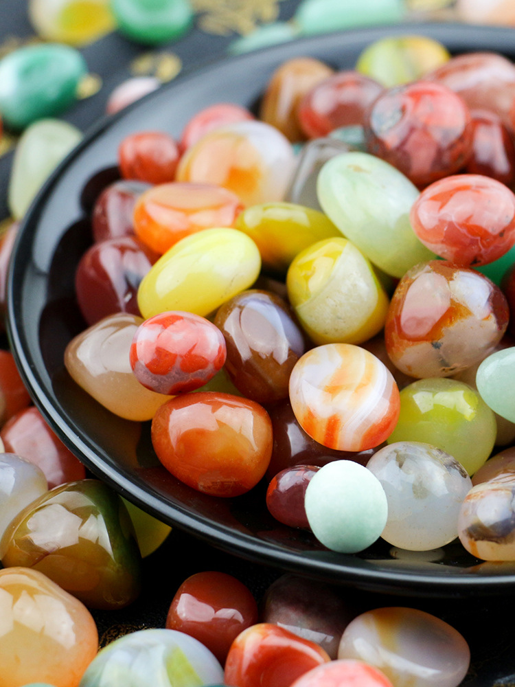 雨花石原石天然鹅卵石多肉铺面鱼缸造景花盆栽南京彩色小粒石头子