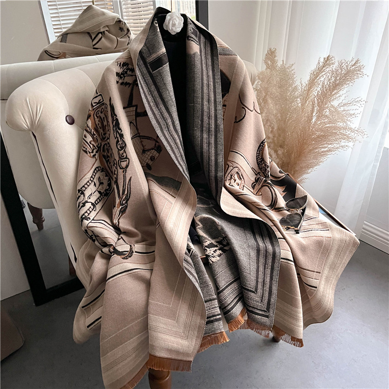 Korean Style All-Matching Long Women's Air Conditioning Shawl Scarf 2022 Autumn and Winter Thickened Artificial Cashmere Scarf Women's Spot