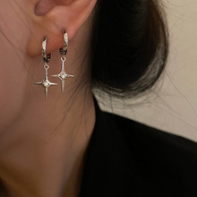 小众设计感高级十字架耳环2022年新款潮简约气质耳扣时尚百搭耳饰