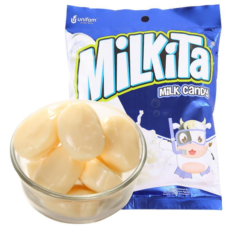 印尼零食品 糖果 优你康原味牛奶软糖 牛奶糖 休闲零食80g