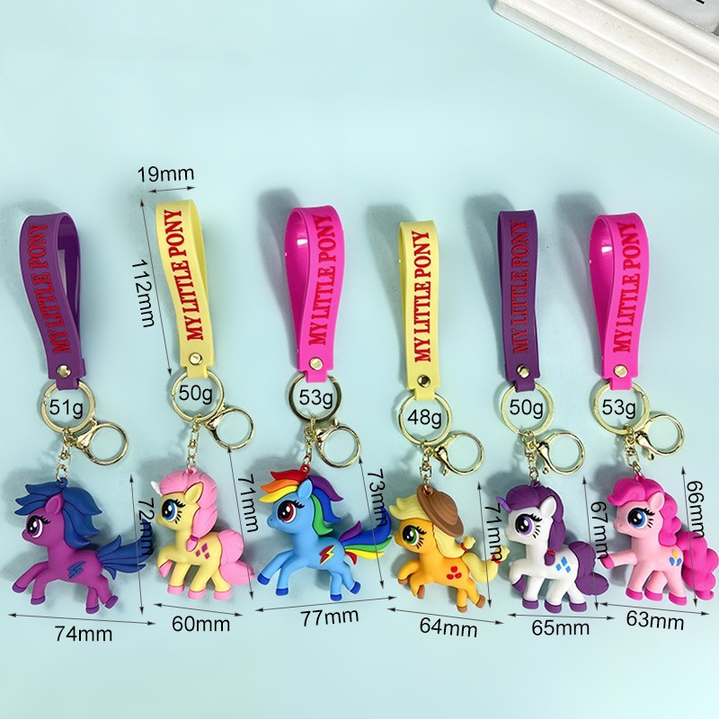 Creative Cartoon My Little Pony Keychain Cute Colorful Horse Unicorn Key Chain Men and Women Handbag Pendant Small Gift