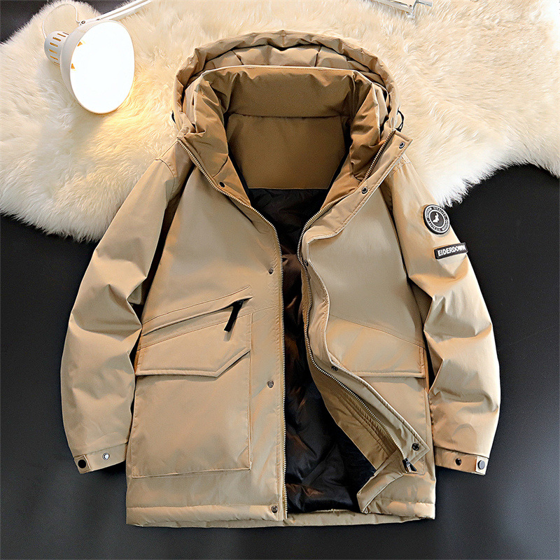 [Quality Inspection] L-7XL plus Size Workwear down Jacket Men's Winter White Duck down Hooded Fashion Brand Waterproof Men's Coat