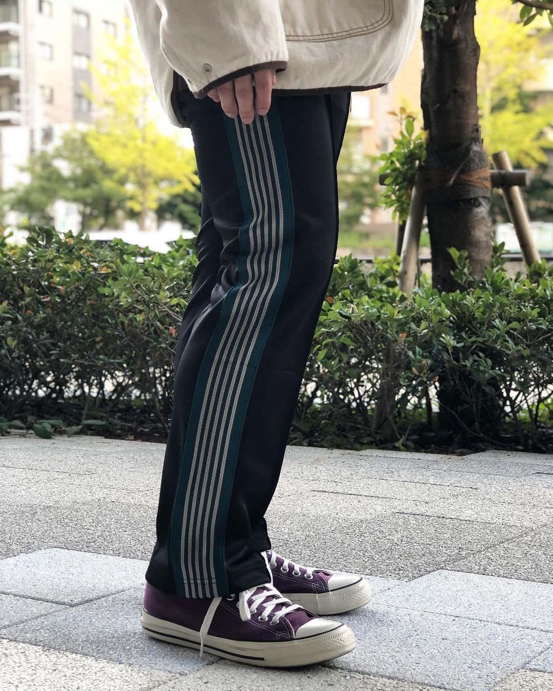 needles限定鸳鸯配色蝴蝶刺绣运动裤长裤 ins潮牌男女同款休闲裤