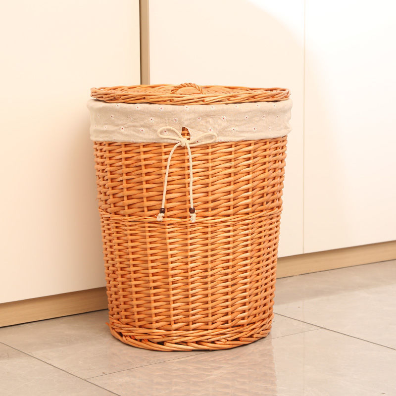 Bamboo Basket Rattan Woven Storage Basket Laundry Basket Dirty Clothes Basket Toy Clothes Bedroom Bathroom Hot Pot Restaurant with Lid Laundry Baskets Hot