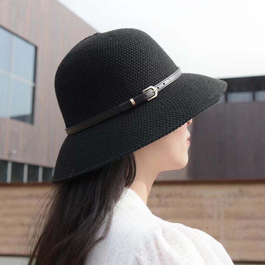 New Hat Female Summer Fisherman Hat Bucket Hat Fashion Sun Protection Sun Hat All-Matching Western Style Folding Top Hat Wholesale