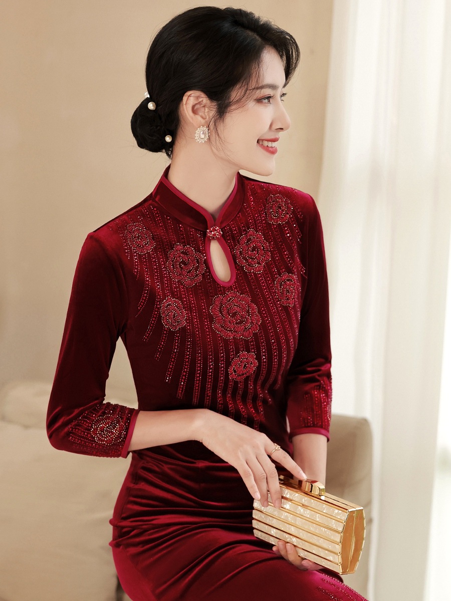 老上海高品质婚礼妈妈礼服旗袍高贵丈母娘高端年轻喜婆婆婚宴装女