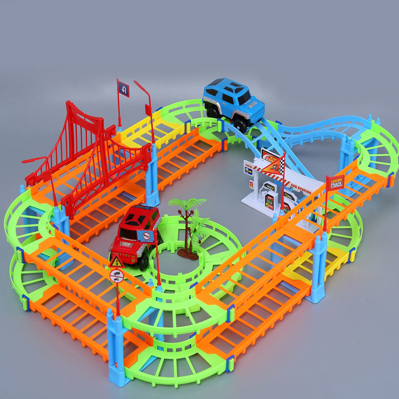 百变轨道车过山车赛道小汽车拼装电动高速轨道益智玩具儿童玩具车