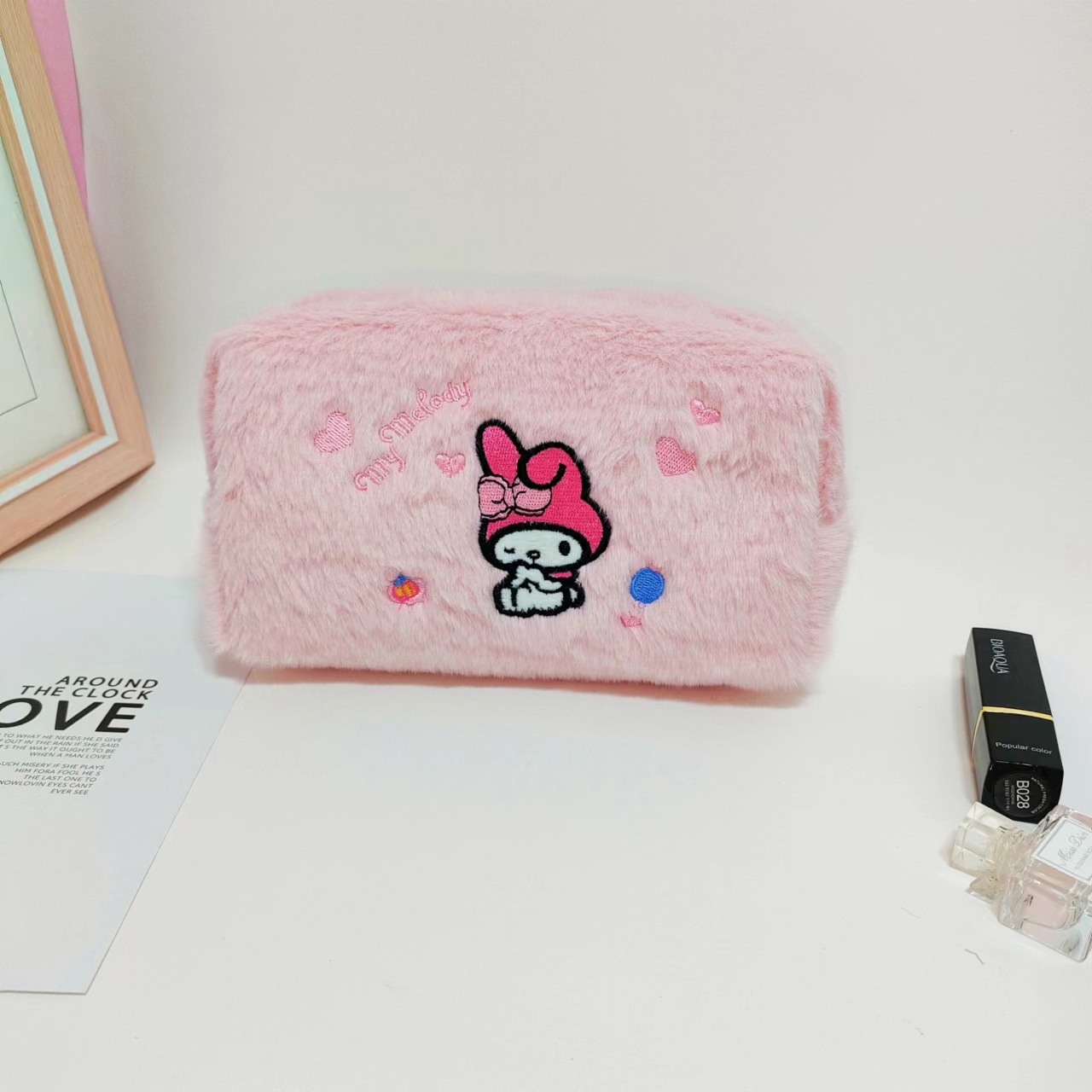 Japanese Sanrio Cartoon Embroidery Cosmetic Bag Ins Style Cute Cinnamoroll Babycinnamoroll Clow M Large Capacity Plush Pencil Bag