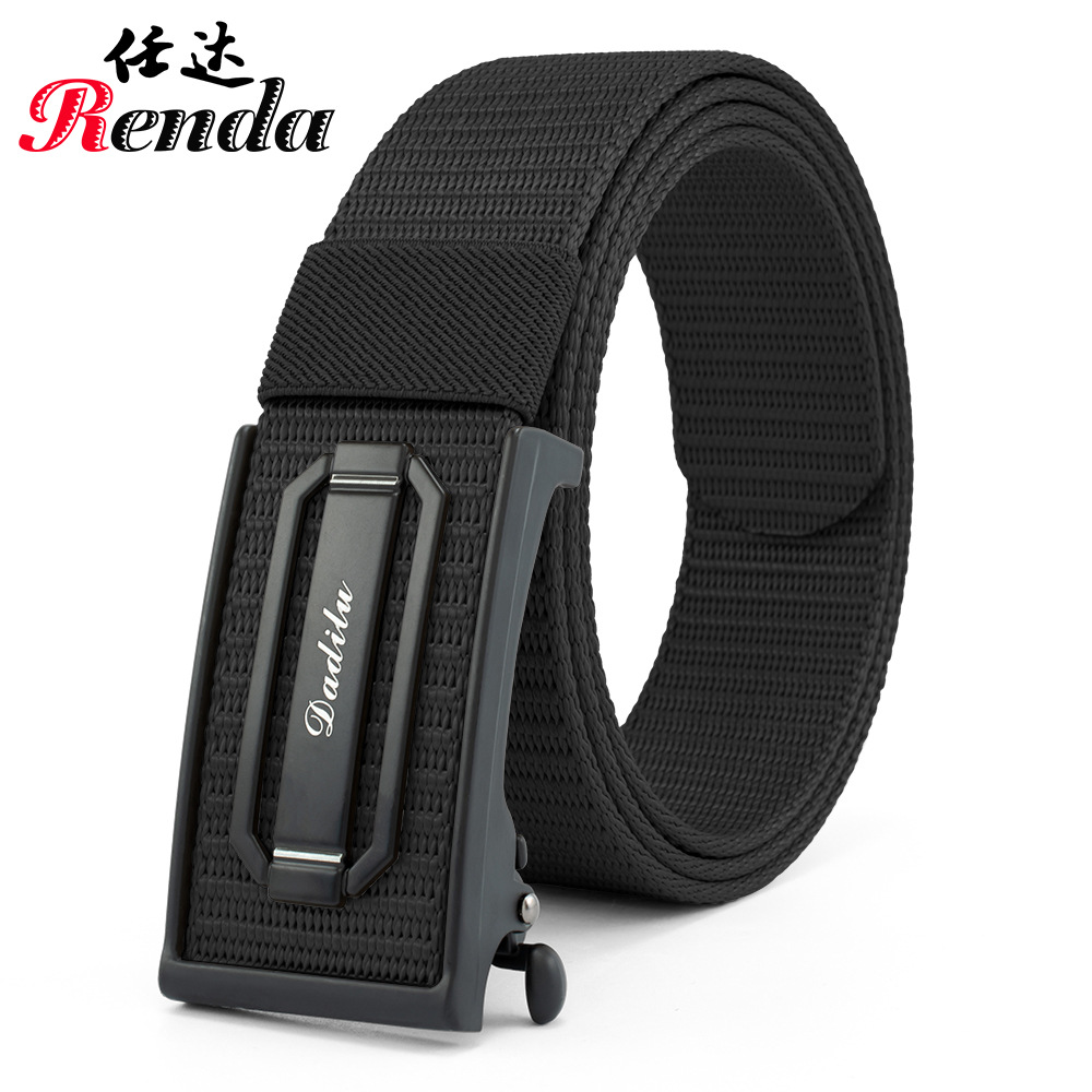 dadi road 2023 new toothless automatic buckle nylon woven men‘s belt punch-free fashion all-matching pant belt