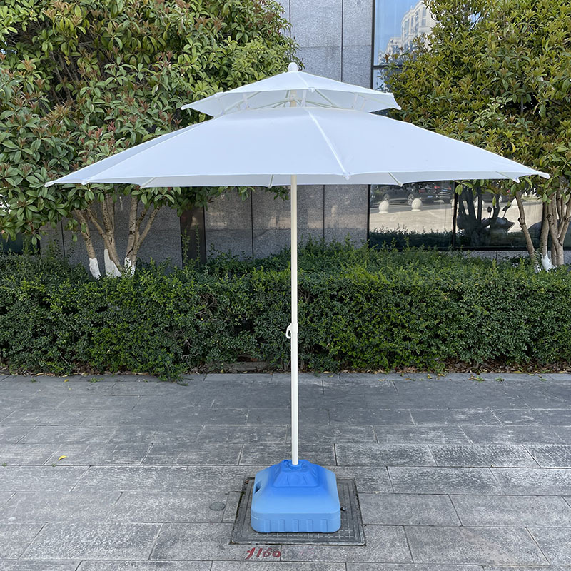 Outdoor Sunshade Double-Top Umbrella Beach Umbrella Courtyard Multi-Color Advertising Printing Sun Umbrella Polyester Fiber Sun Umbrella