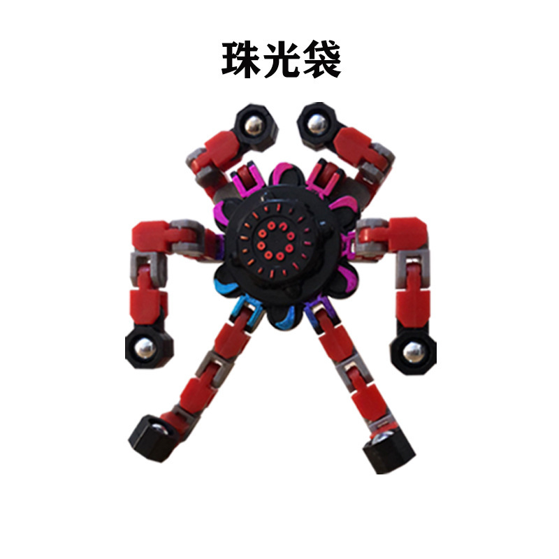 Luminous Variety Mechanical Gyro Creative Pressure Relief Deformation Fingertip Gyro Decompression Toy Cross-Border Rotatable Robot