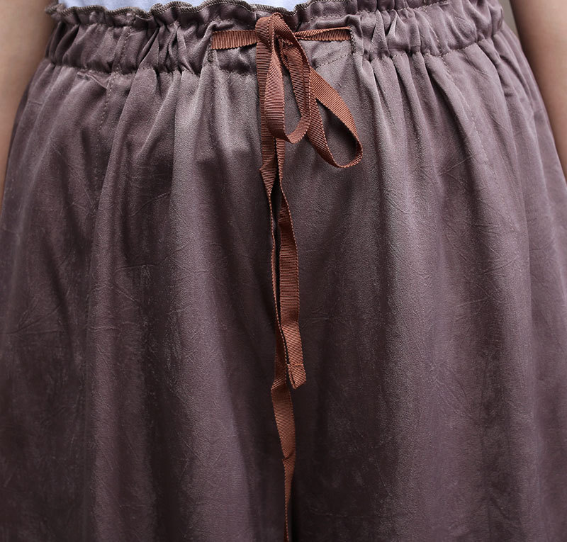 2021春款新品大码宽松天丝棉裤子休闲系带气质阔腿裤长裤直筒裤