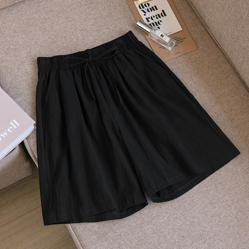 Cotton Linen Cropped Pants Women's Summer 2022 New Breathable Pirate Shorts Casual Wide-Leg Pants Loose plus Size Manufacturers a Large Number of in Stock