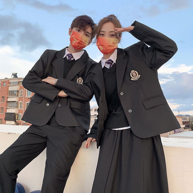 英伦风班服西装学院风校服套装韩版jk制服女学生高中班服季套装