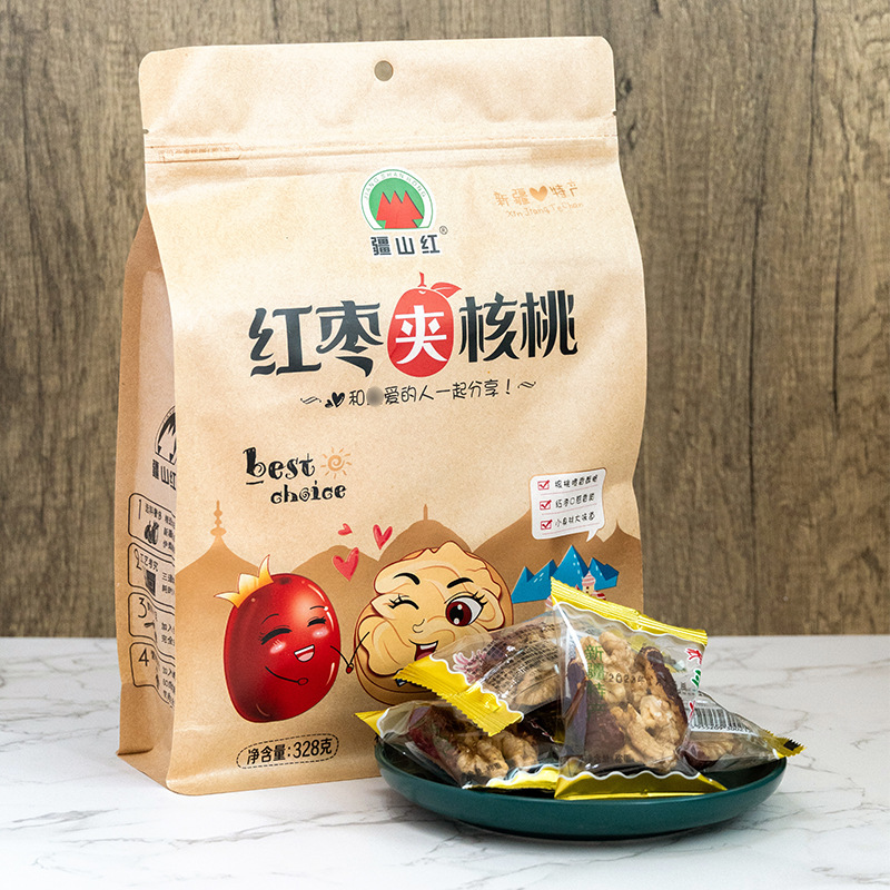 新疆特产 红枣夹核桃 枣夹蔓越莓 无添加袋装-阿里巴巴