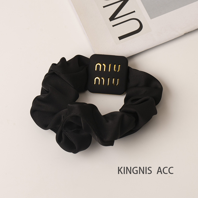 2023 New Fashion High-Grade Letter Head Rope High-End Large Intestine Hair Ring Bun Ponytail Hair Rubber Band Female