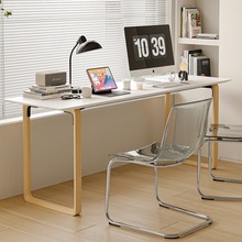 双人实木长书桌学生家用电脑桌子卧室简约办公桌ins小户型学习桌