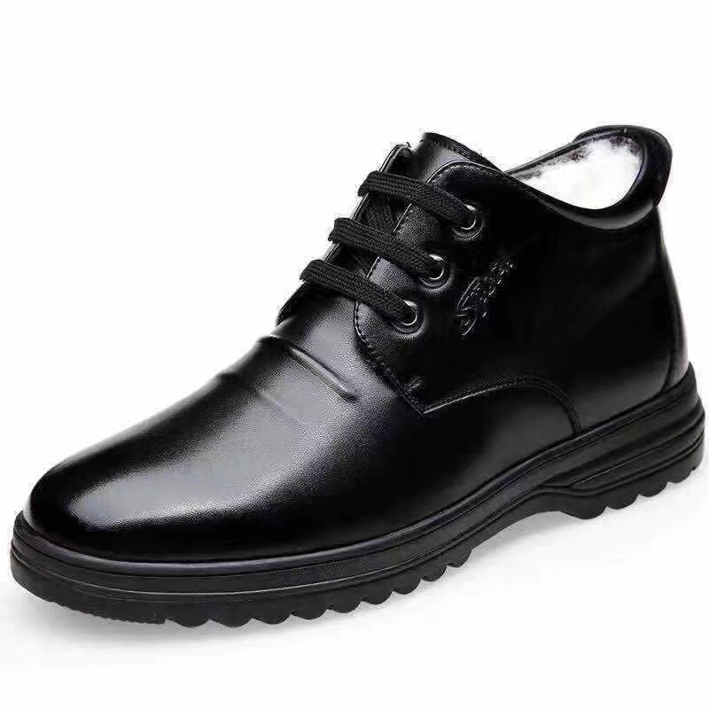 Leather Shoes Men's Shoes Winter Velvet Warm Cotton Shoes Men's Men's Cotton Shoes Casual Shoes Winter Non-Slip Soft Bottom Dad Shoes
