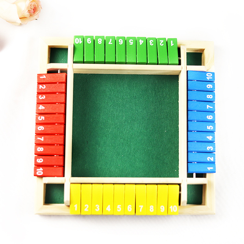 Cross-Border Wooden Digital Four-Side Flip Game KTV Bar Party Retro Casual Drinking Toys Factory Direct Supply