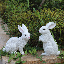 新款庭院花园装饰户外草坪景观创意卡通动物兔子树脂工艺摆件
