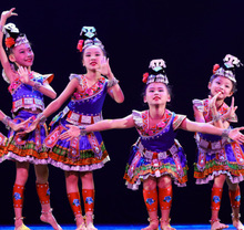 元旦小荷风采踩彩舞蹈演出服儿童苗族侗族少数民族舞蹈演出服装