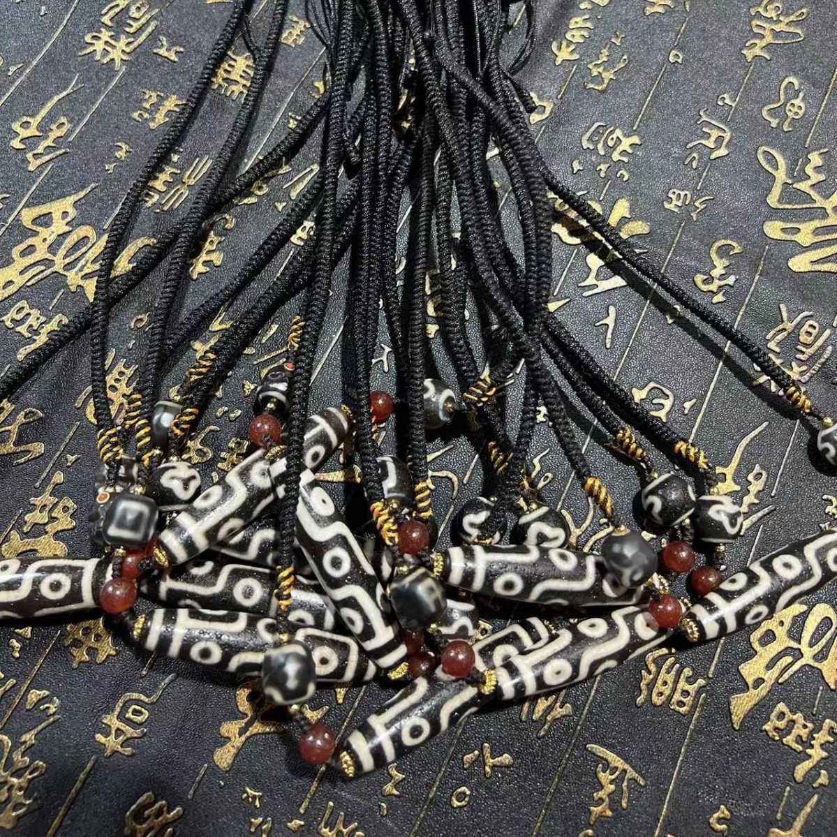 民族风藏式九眼天珠项链60mm情侣配饰新中式复古毛衣链男天珠饰品