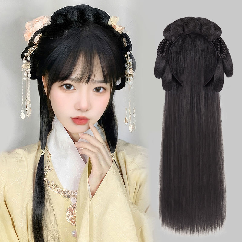 汉服古风假发包古装头饰假发髻造型一体式发箍全头套垫发包盘发女