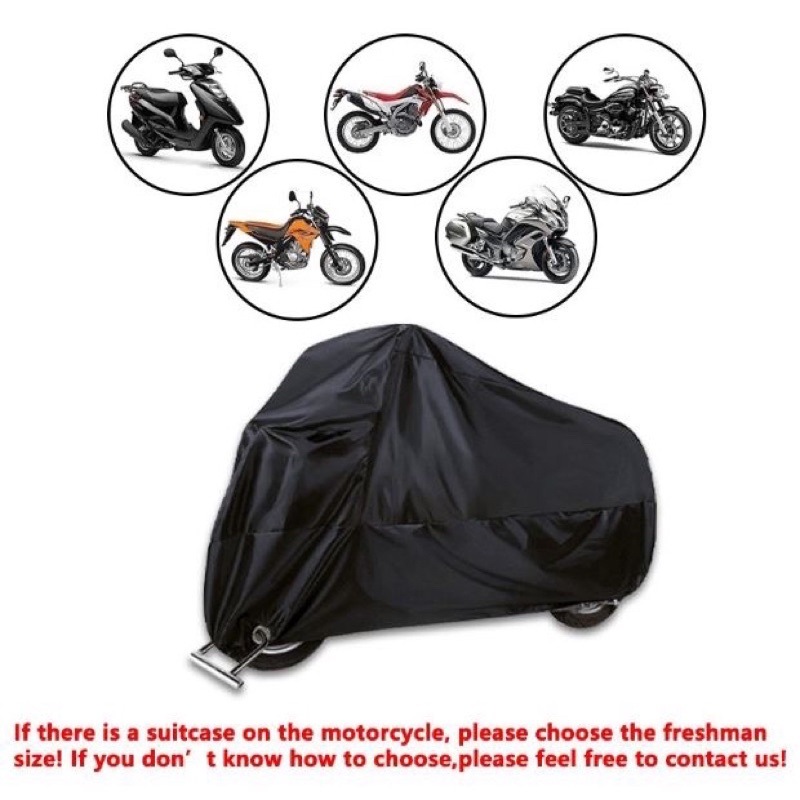 Motorcylce Jacket Full Cover Black Heat Absorption Motorcycle Hood Rainy Season Waterproof Silk Polyester Fiber Electric Car Cover Outdoor Cross-Border