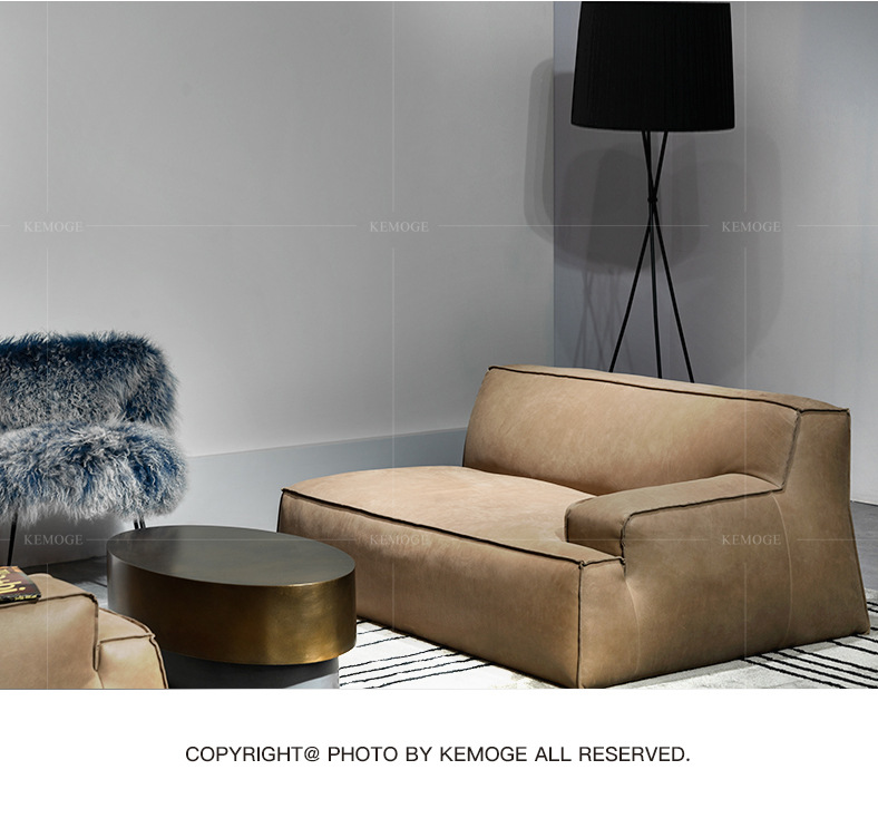 意大利baxter 设计师沙发真皮简约现代磨砂皮意式轻奢极简大平层