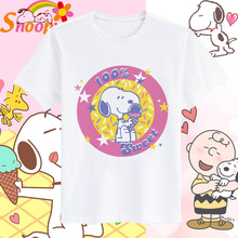 可爱儿童卡通小狗史努比Snoopy查理布朗短袖T恤衫男童情侣上衣服